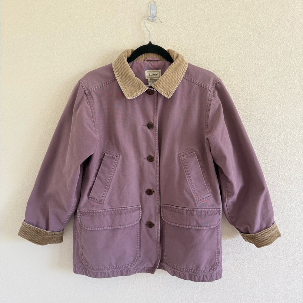 Vintage L.L. Bean Barn Chore Coat Jacket Dusty Purple Corduroy size medium women